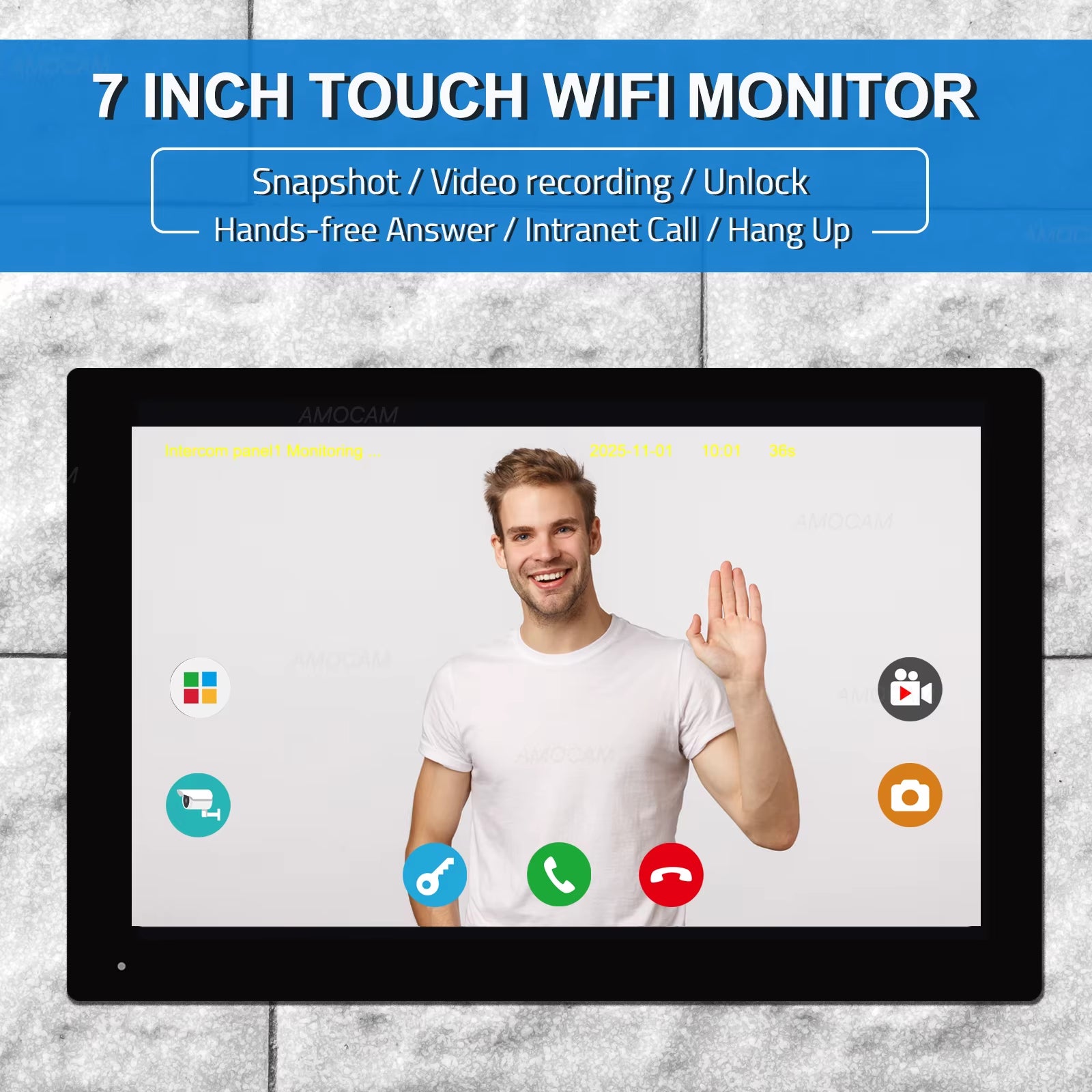 Wireless WiFi Video Doorbell System 1080P – 7-Inch Touch Screen Video Intercom with Door Camera & 32GB Storage