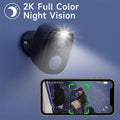 Wireless Outdoor Security Camera 2K HD – Battery Powered WiFi Camera with AI Motion Detection, Spotlight, Siren & Color Night Vision