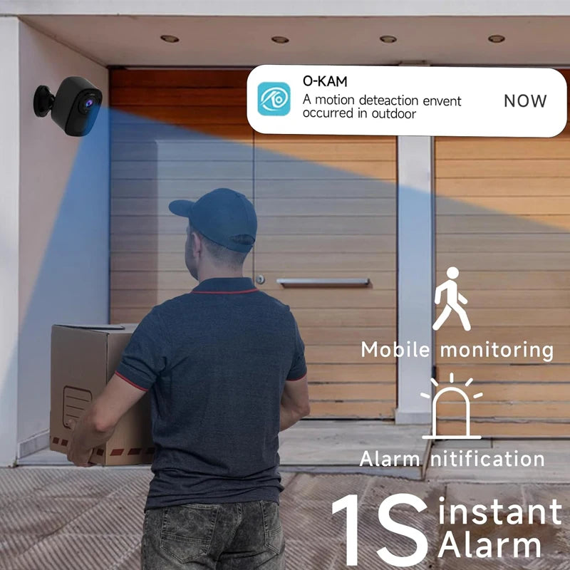 Wireless Outdoor Security Camera 2K HD – Battery Powered WiFi Camera with AI Motion Detection, Spotlight, Siren & Color Night Vision
