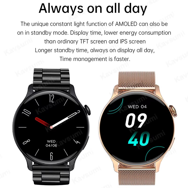 2026 NFC Smart Watch for Women | AMOLED HD Display, GPS, Bluetooth Calling, Heart Rate & Fitness Tracking