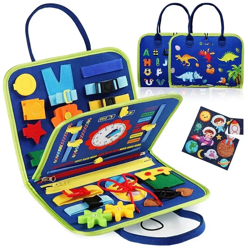 Montessori Kids Busy Board Quiet Book – Felt Activity Book for Toddlers, Educational Sensory Learning Travel Toy