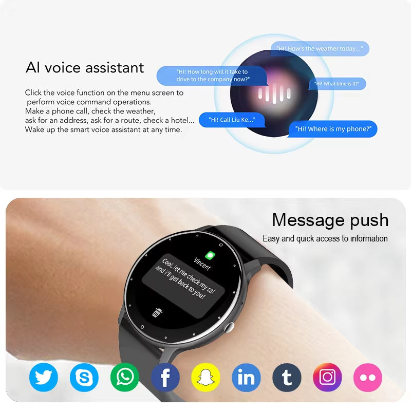 Smart Watch for Women & Men – Full Touch Screen Bluetooth Calling Fitness Tracker for Android & iOS