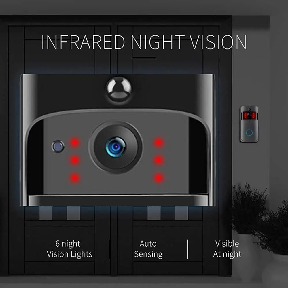 HD WiFi Video Doorbell Camera Wireless – Smart Doorbell with Motion Detection, Night Vision & Two-Way Audio for iOS & Android
