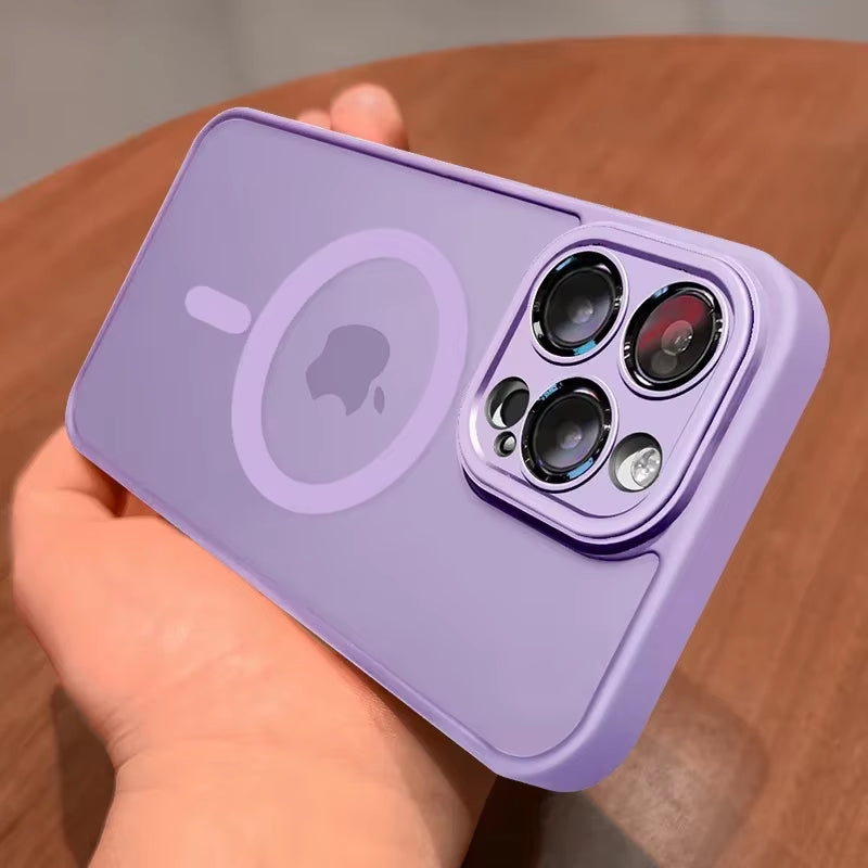 Magnetic Matte Translucent Case for iPhone 17 Pro Max with Luxury Lens Protector – MagSafe Compatible Shockproof Protective Cover