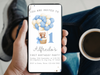 Editable Bear Baby Shower Invitation Template, Bear Balloon Invitation Blue, Boy Bearly Wait Baby Shower Invite, Instant Download