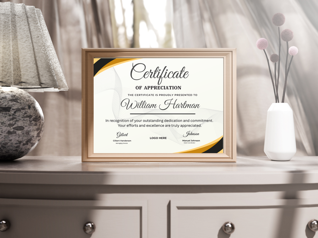 Editable Appreciation Certificate Template | Employee Recognition Award (PDF Download)