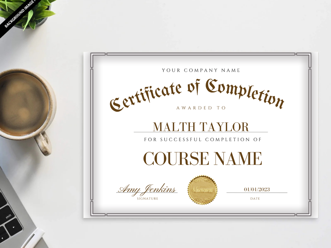 Editable Certificate of Completion Template | Training Course Award (Digital Download)