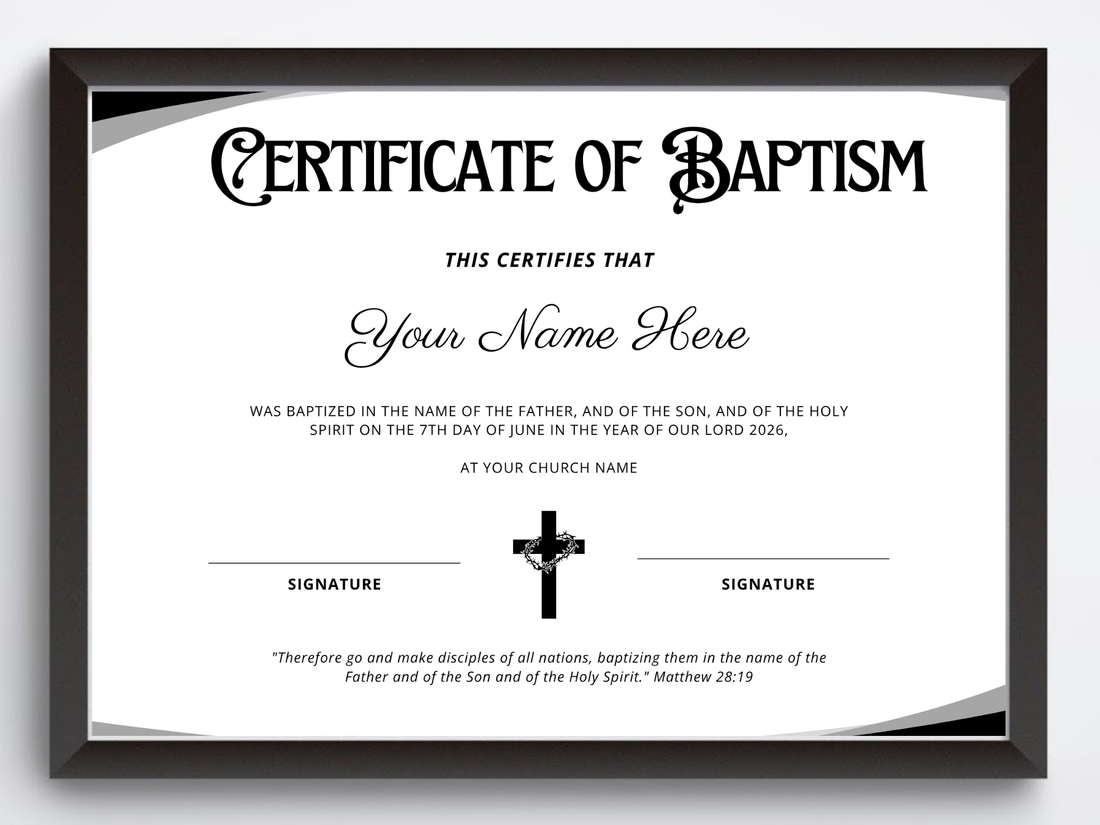 Editable Baptism Certificate Template | Christening Keepsake (Digital Download)