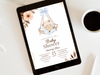 Editable Bear Baby Shower Invitation Template, Bear Balloon Invitation Blue, Boy Bearly Wait Baby Shower Invite, Instant Download