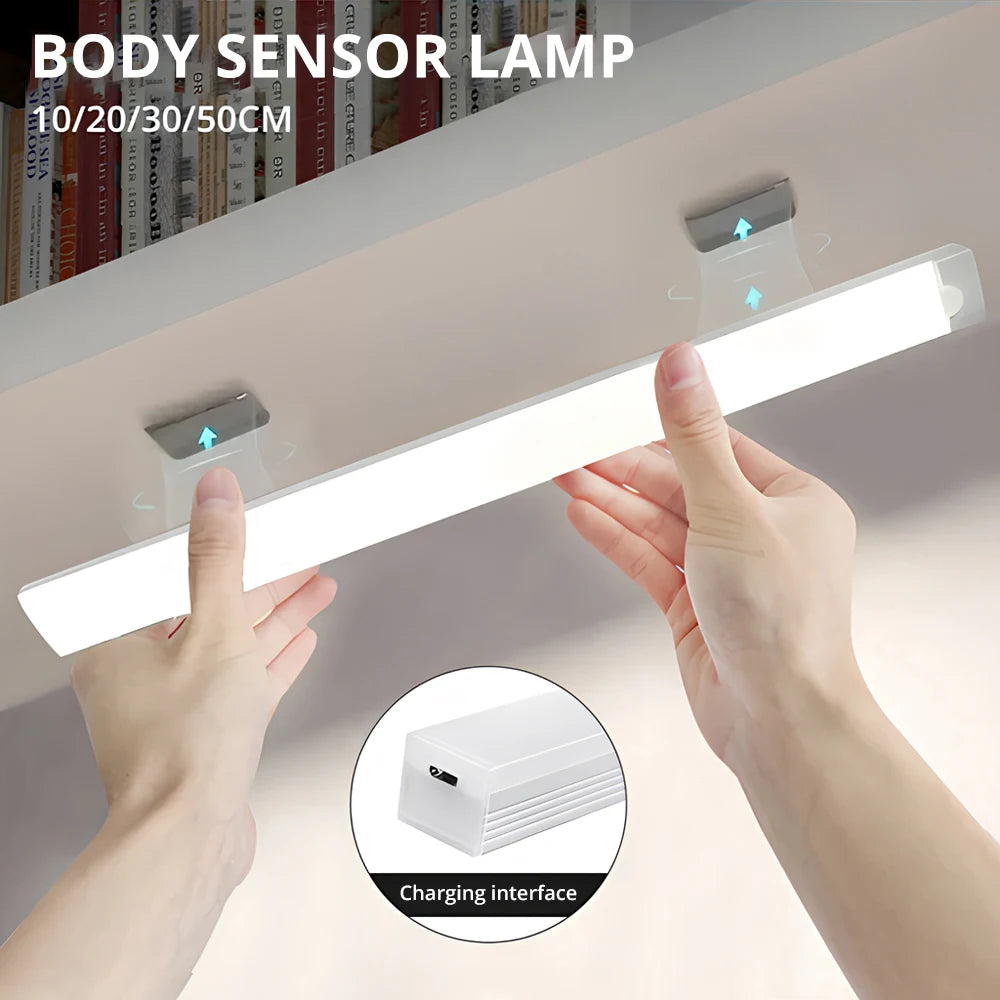 Wireless LED Motion Sensor Night Light – USB Rechargeable Magnetic Closet Light for Wardrobe, Kitchen, Hallway & Cabinet