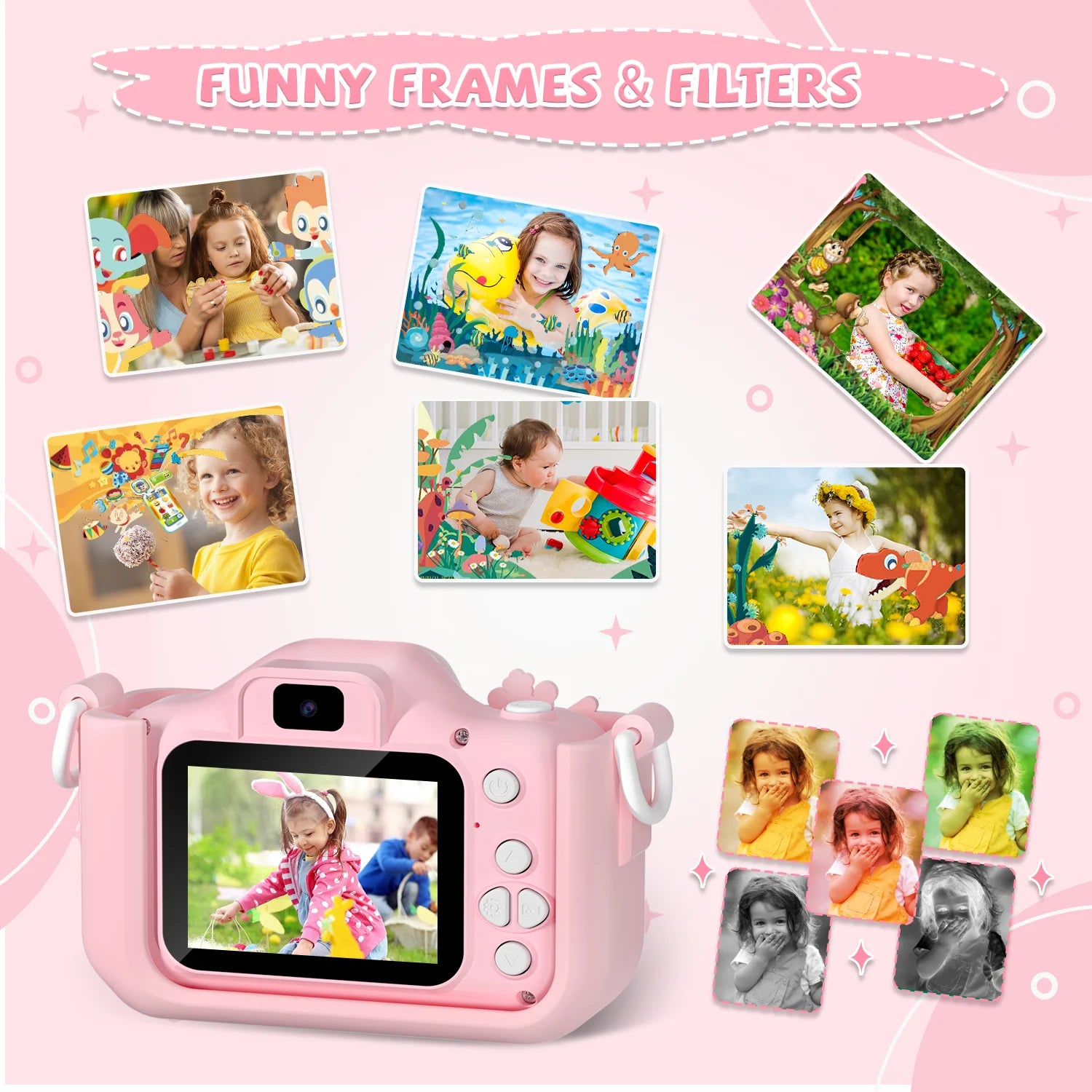 1080P HD Kids Digital Camera with 2.0” Screen & Silicone Protective Case | Toddler Digital Video Camera Toy for Boys & Girls