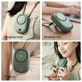 Portable Hanging Neck Fan – Bladeless USB Rechargeable Cooling Fan with Adjustable Lanyard for Travel & Sports