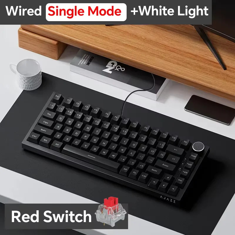 Ak820/Pro Wireless Mechanical Keyboard Bluetooth 5.1 2.4G USB-C Wired Hot Swappable RGB Gaming Keyboard Gasket Mount With