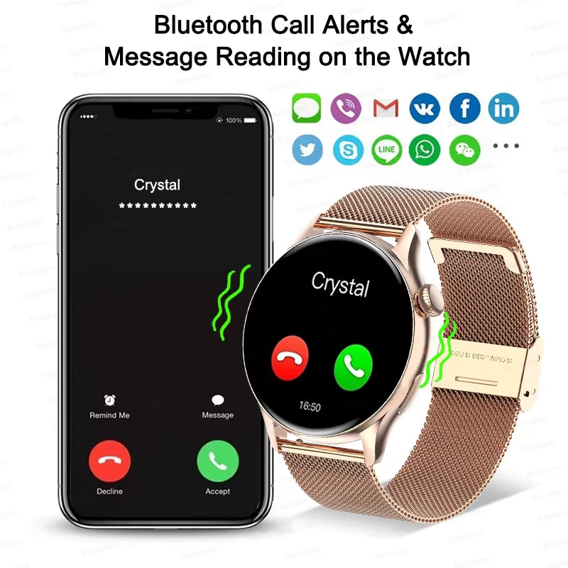 2026 NFC Smart Watch for Women | AMOLED HD Display, GPS, Bluetooth Calling, Heart Rate & Fitness Tracking