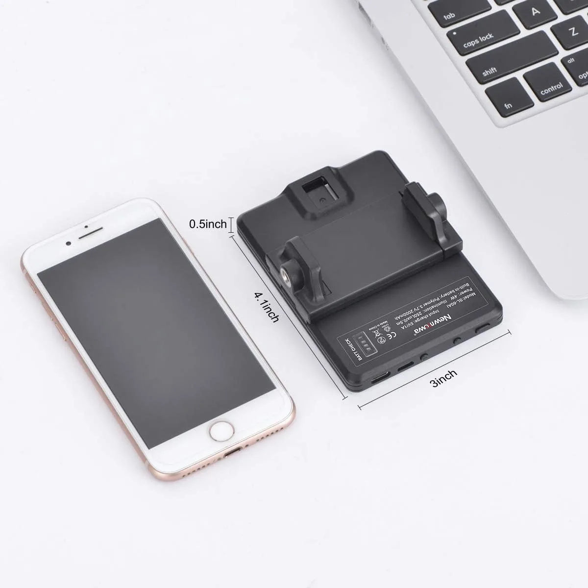 LED Portable Clip-On Selfie Light – Rechargeable Video Conference & Camera Light for iPhone, Laptop & Content Creation