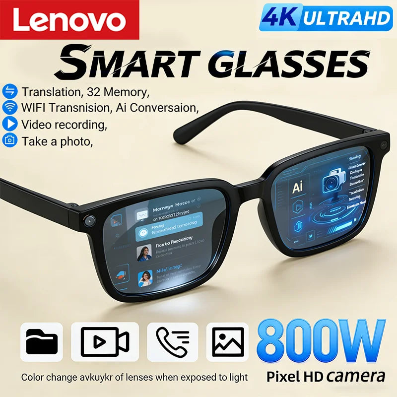 AI Smart Glasses with 8MP HD Camera & 4K Video Recording – Bluetooth Calls, Real-Time AI Translation & Music Smart Sunglasses 2026