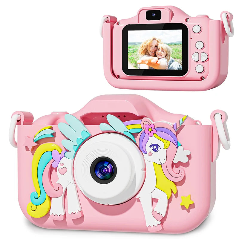1080P HD Kids Digital Camera with 2.0” Screen & Silicone Protective Case | Toddler Digital Video Camera Toy for Boys & Girls